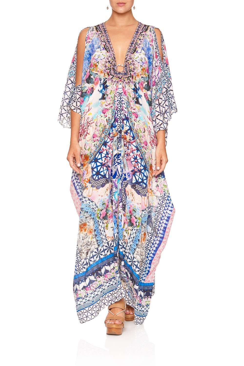 SPLIT SLEEVE KAFTAN WITH HARDWARE SHIBORI SHORES