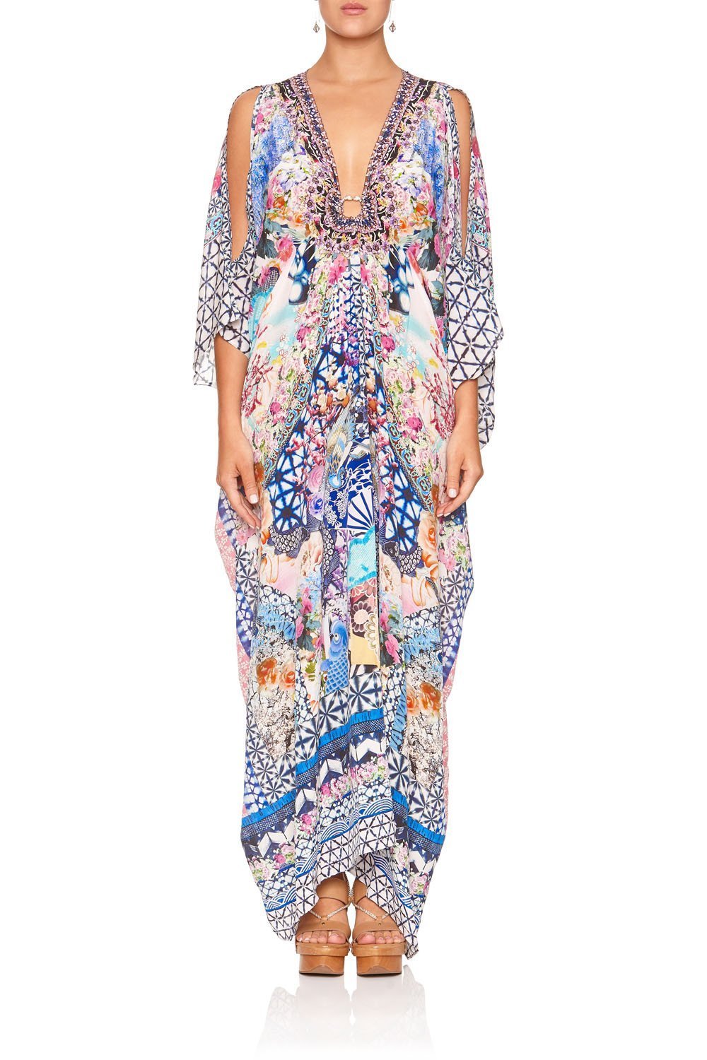 SPLIT SLEEVE KAFTAN WITH HARDWARE SHIBORI SHORES