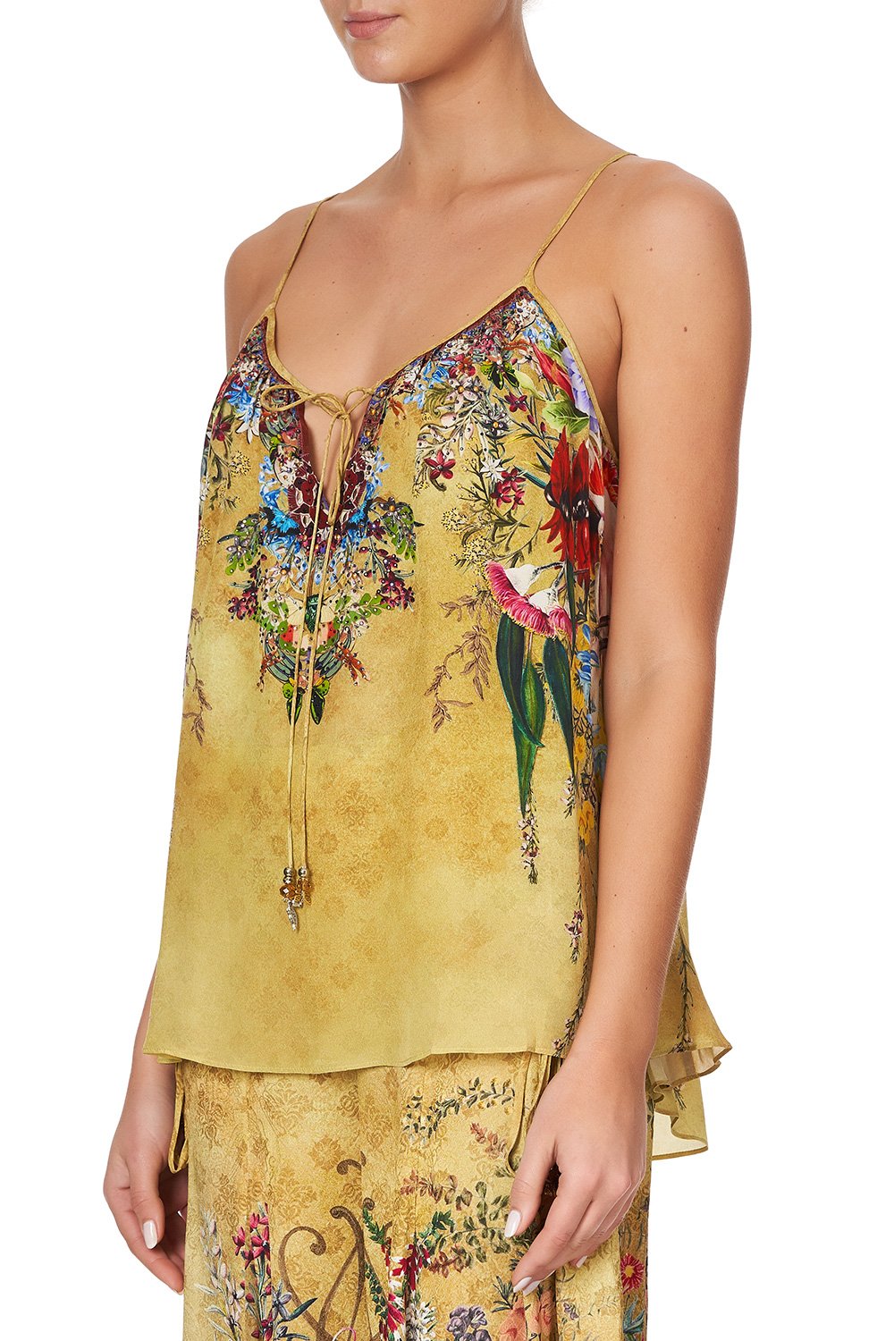 STRAP TOP WITH TIE FRONT DETAIL AMONG THE GUMTREES