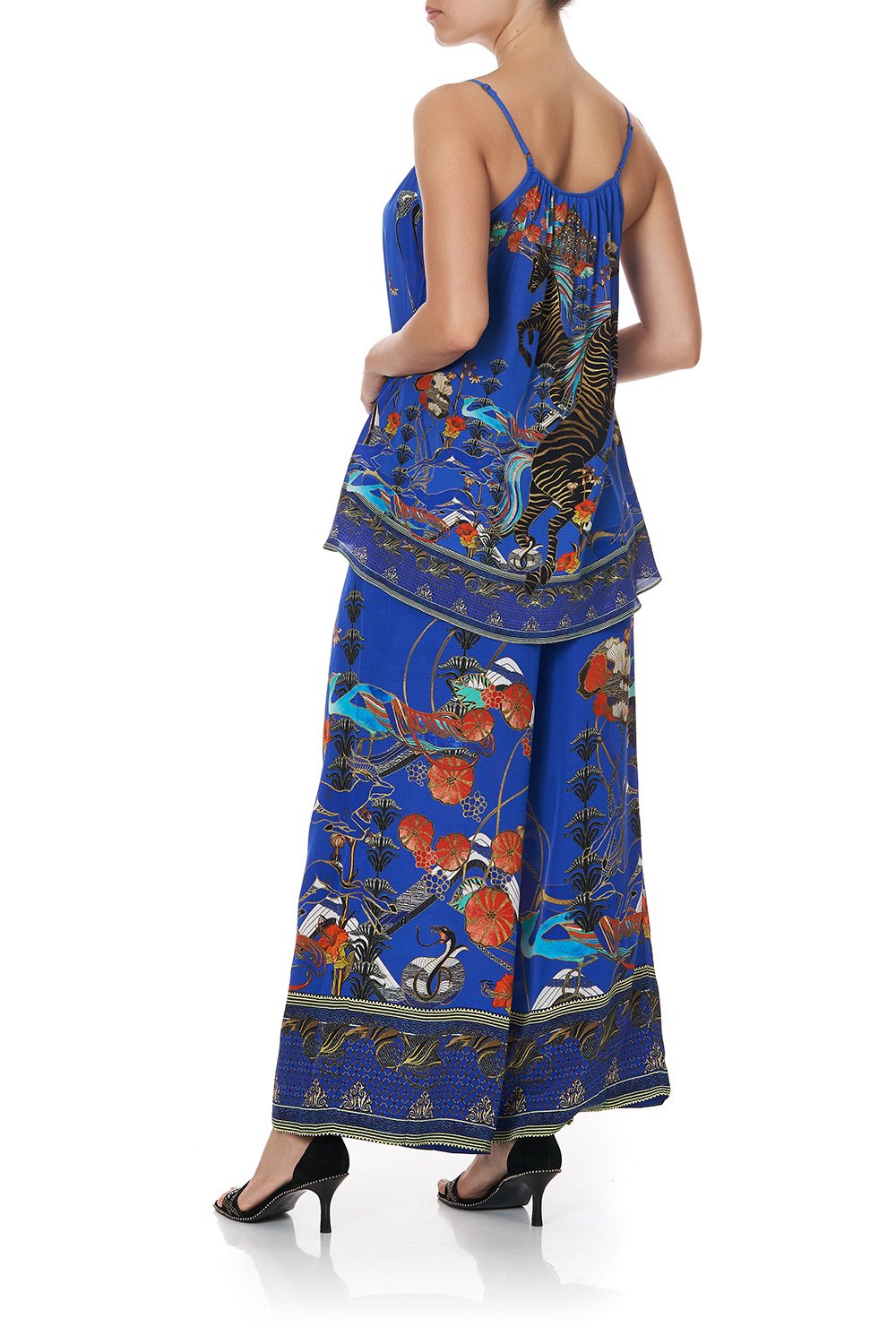 STRAP TOP WITH TIE FRONT DETAIL TREE OF LIFE