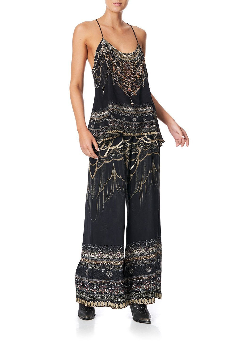 SHIRRED WAIST PANT UNDER A FULL MOON