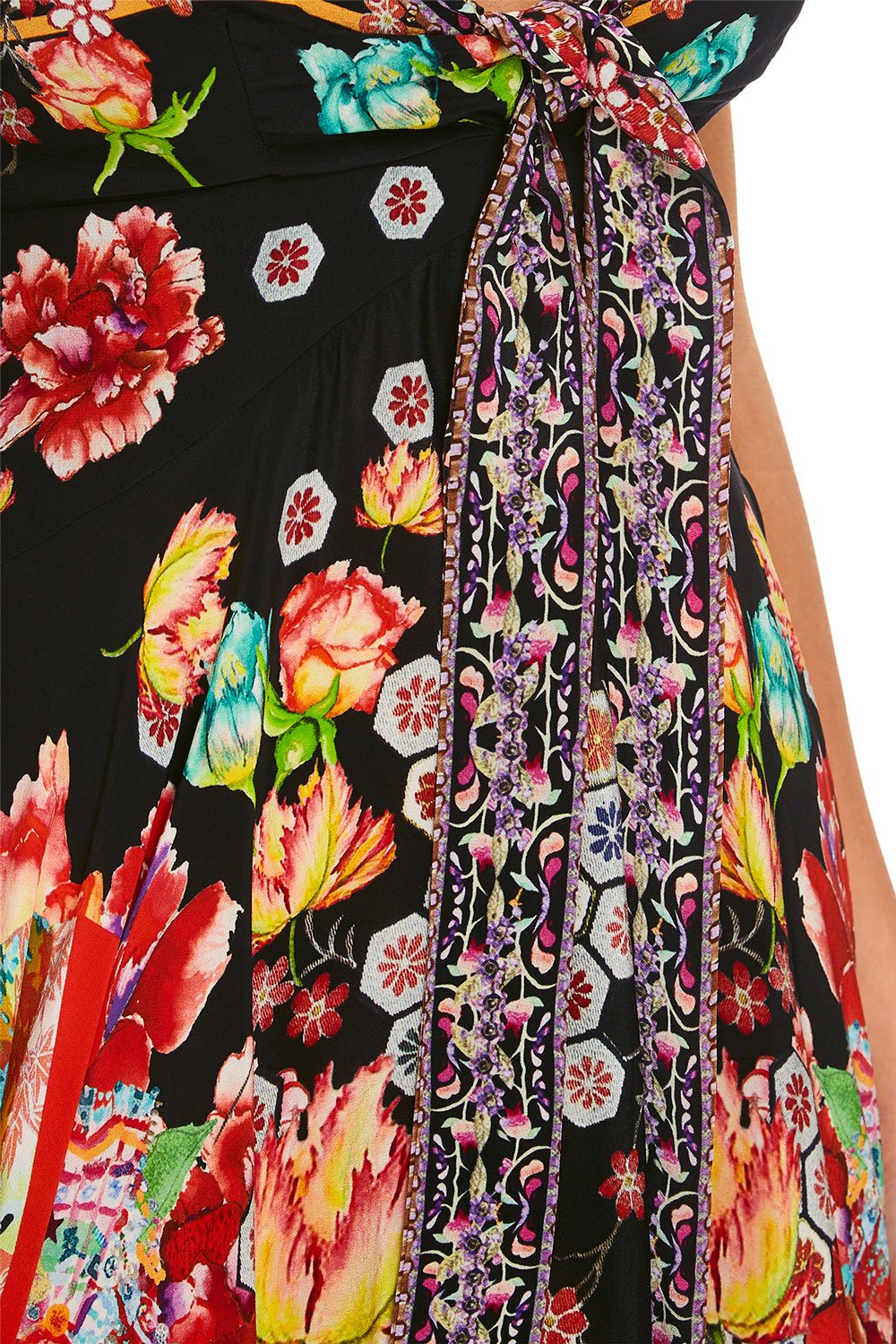 CAMILLA PAINTED LAND TIE DETAIL HIGH LOW DRESS