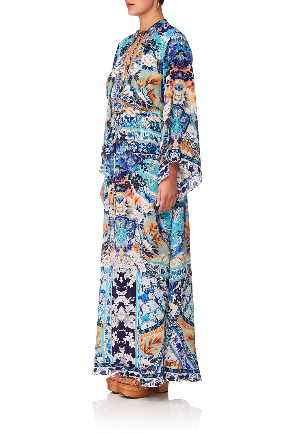 CAMILLA TOKYO TRIBE DRAWSTRING BUTTON UP DRESS