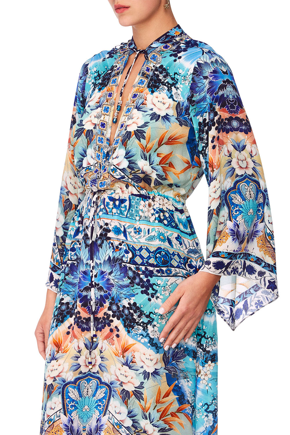 CAMILLA TOKYO TRIBE DRAWSTRING BUTTON UP DRESS