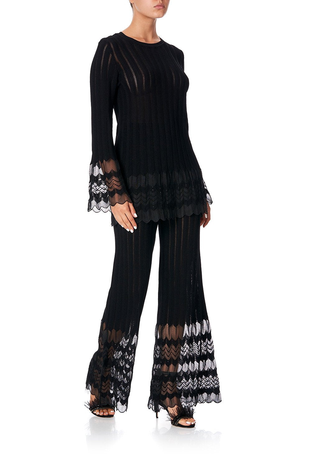 KNITTED LACE TOP MARAIS AT MIDNIGHT