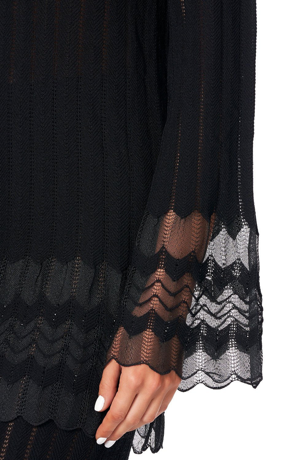 KNITTED LACE TOP MARAIS AT MIDNIGHT