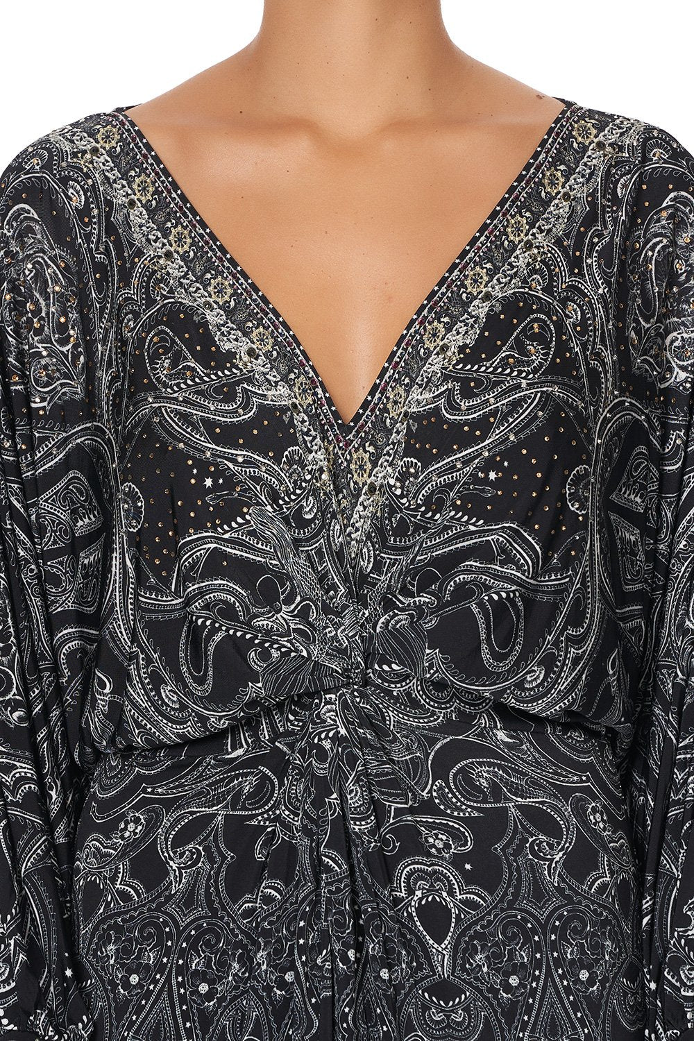 TWIST FRONT DRESS MIDNIGHT PEARL