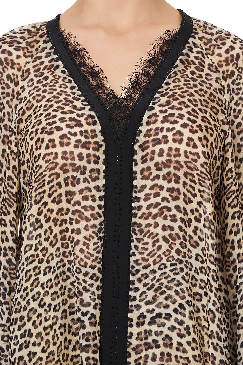 V NECK BLOUSE WITH NECKBAND SEX KITTEN