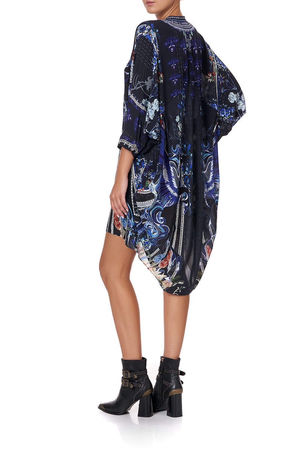 V-NECK DRESS WITH DRAPED BACK MARE MYSTIQUE