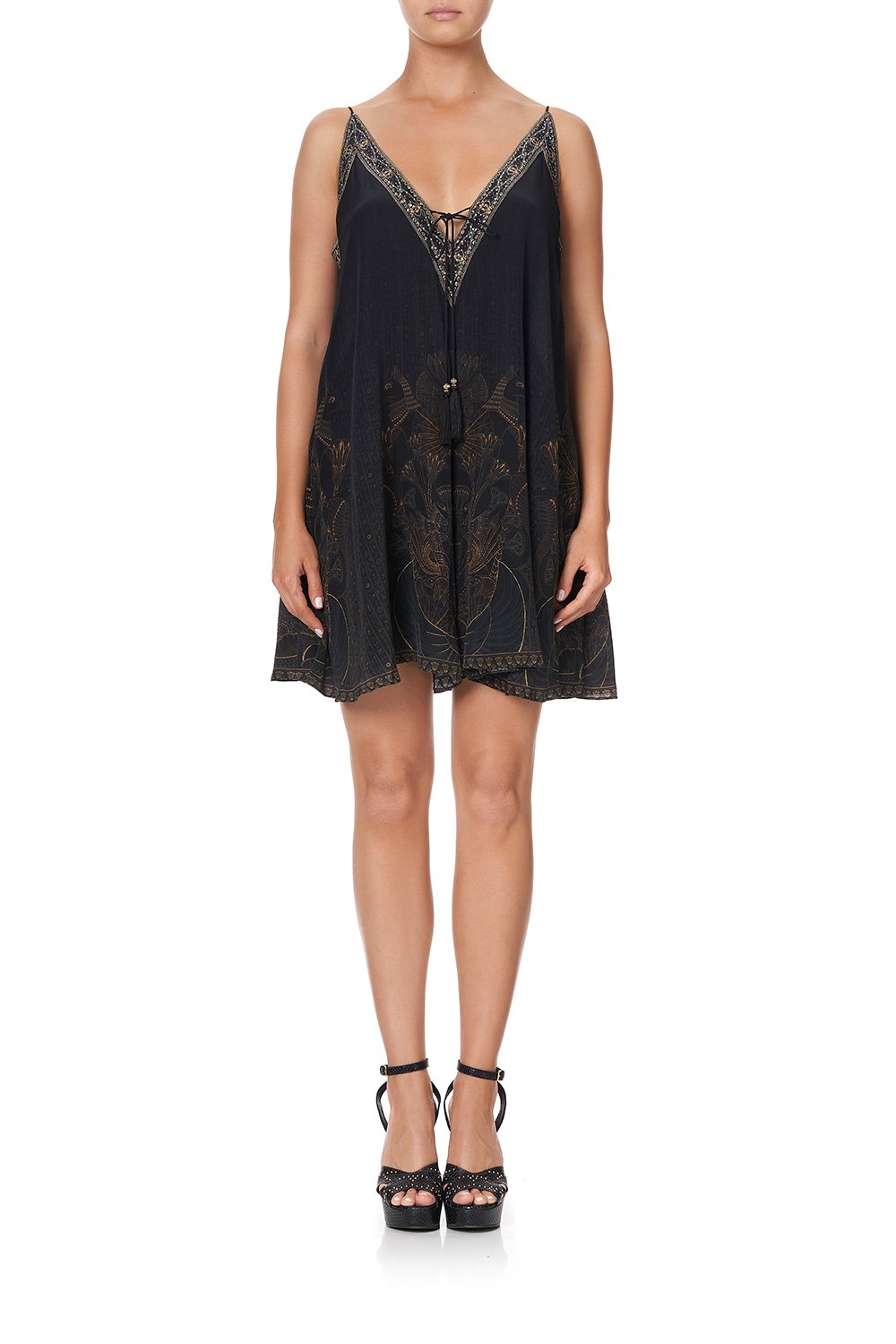 V NECK DRESS WITH NECKBANDS COBRA KING