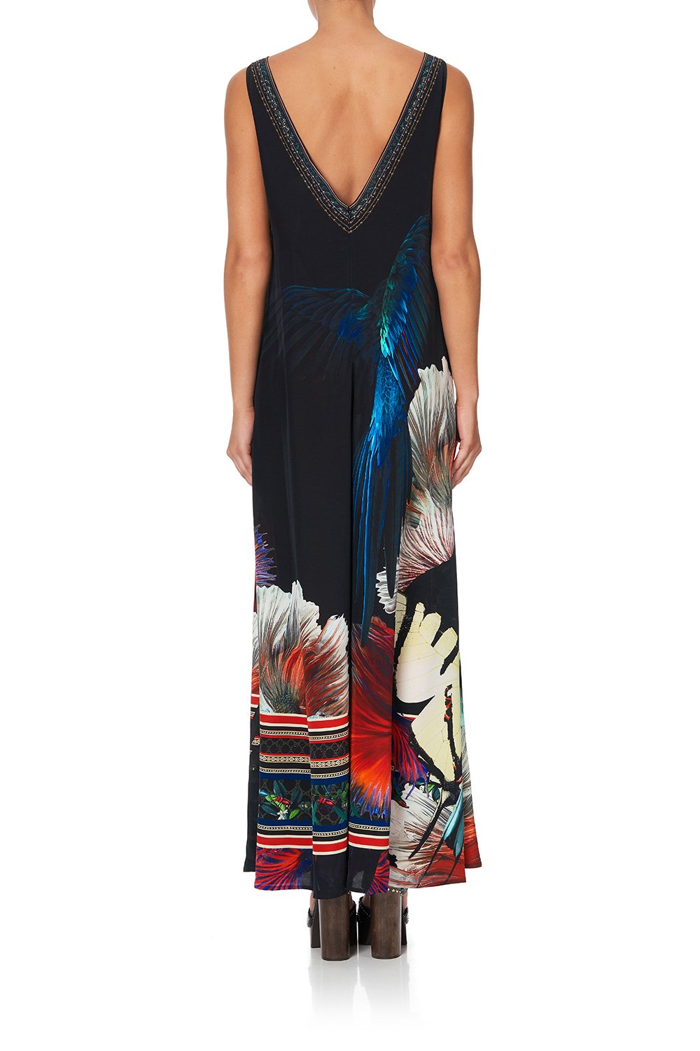 V NECK FLARED JUMPSUIT NIGHT FLIGHT