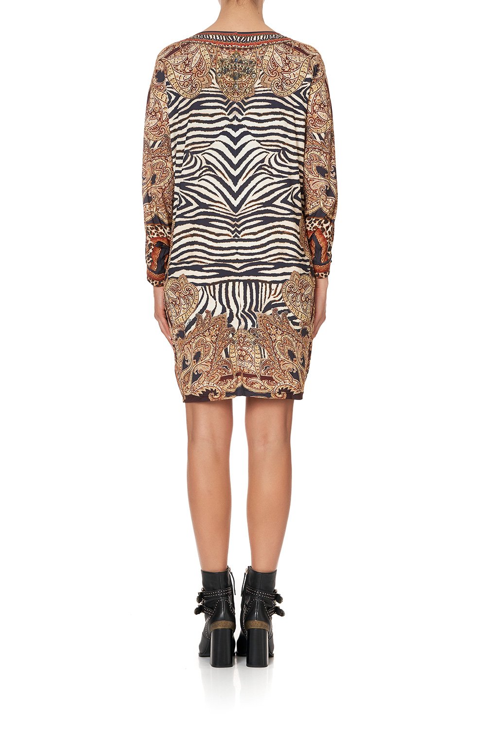 V NECK JERSEY KAFTAN WITH CUFF WILD FIRE