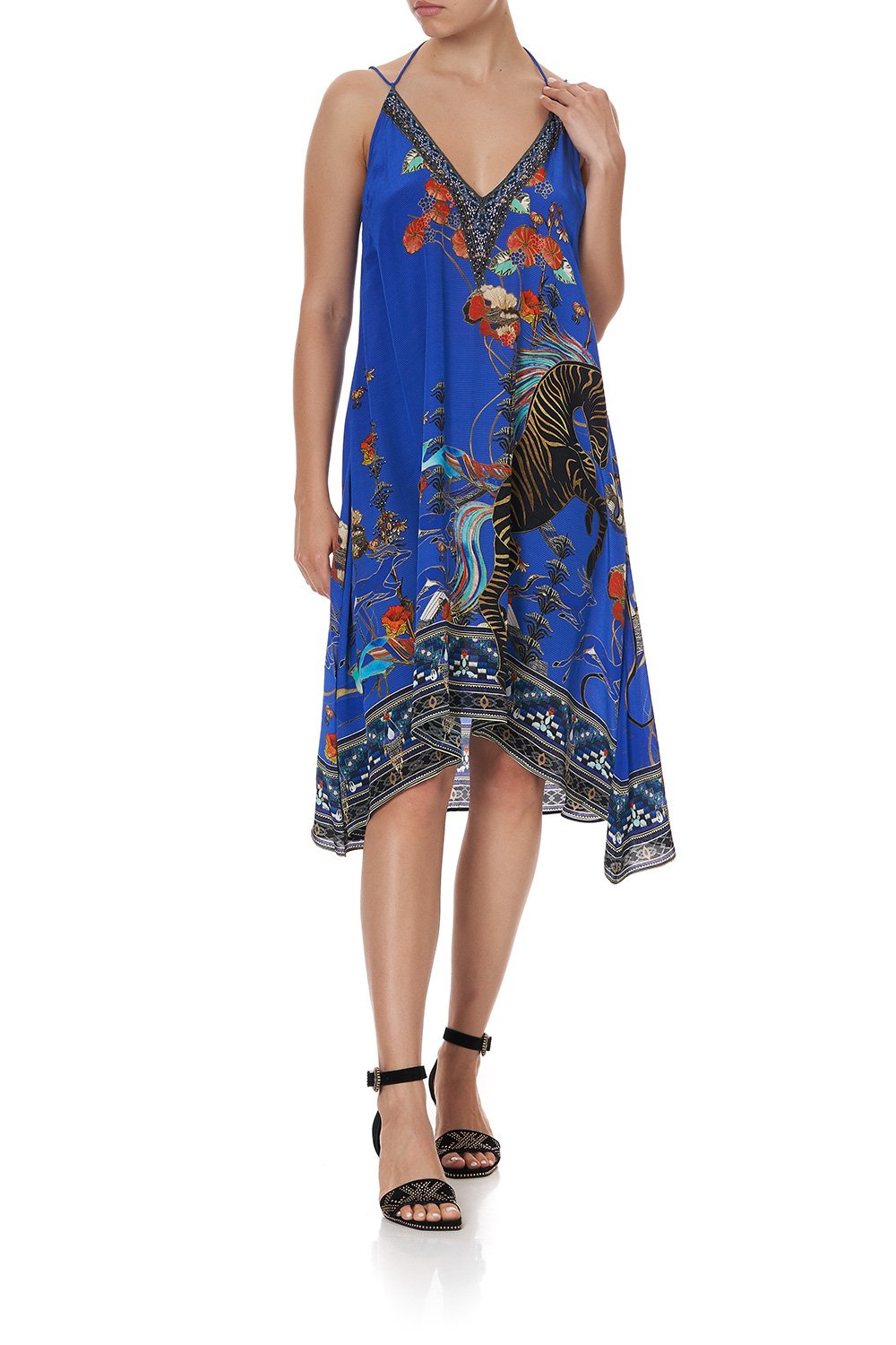 V-NECK STRAPPY FLARE DRESS TREE OF LIFE