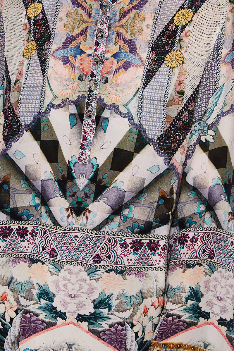 CAMILLA IN HER SHOES WIDE SLEEVE BUTTON UP BLOUSE