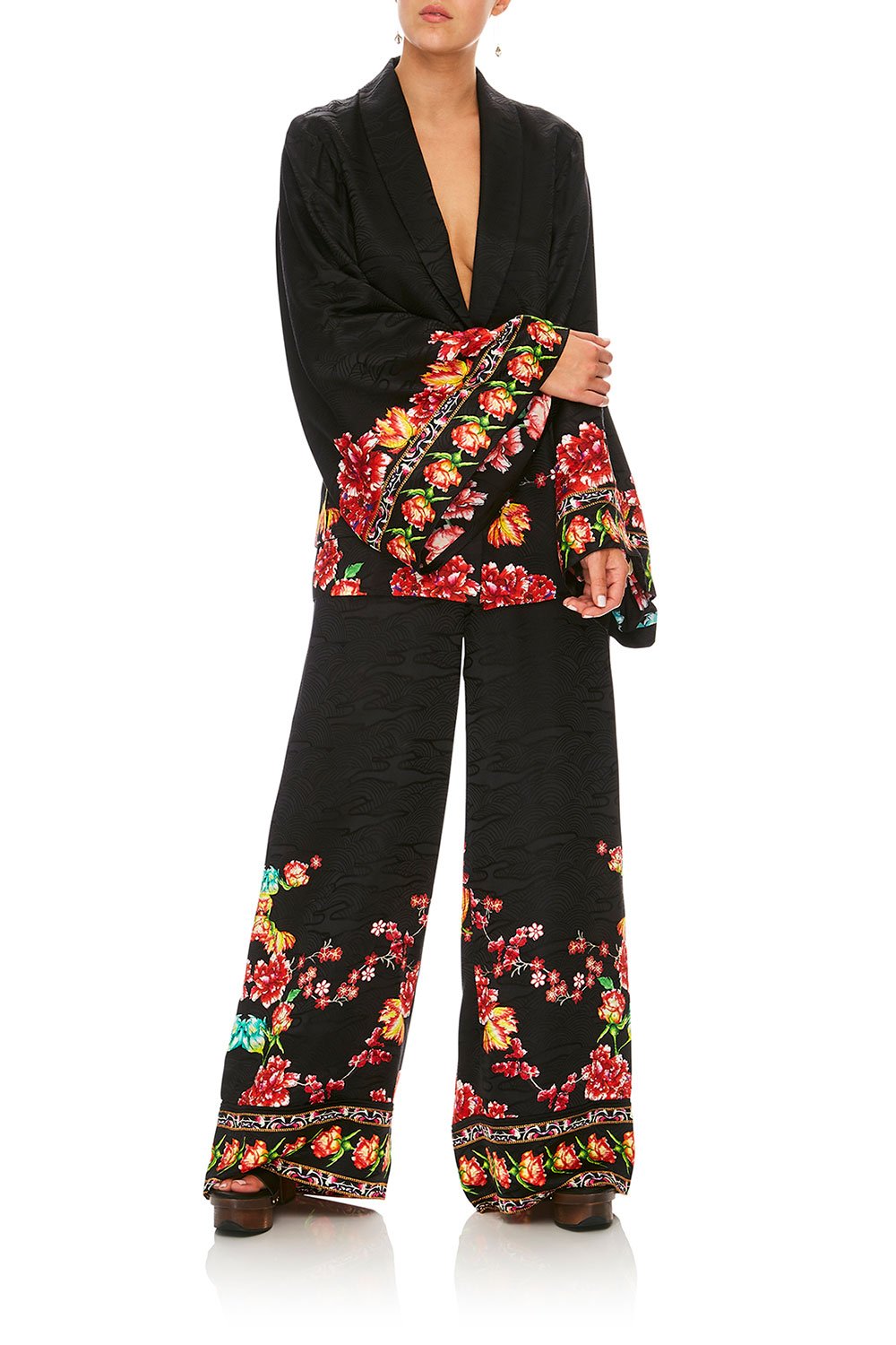CAMILLA PAINTED LAND WIDE LEG PANT W/ CUFFS