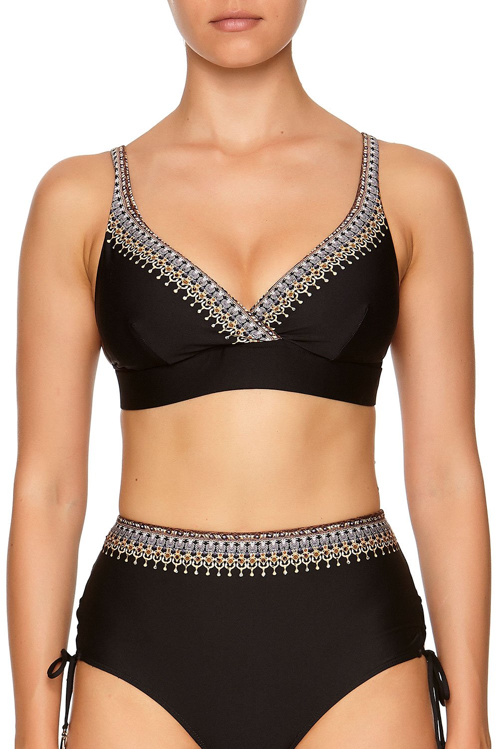 WRAP FRONT BRA BLACK