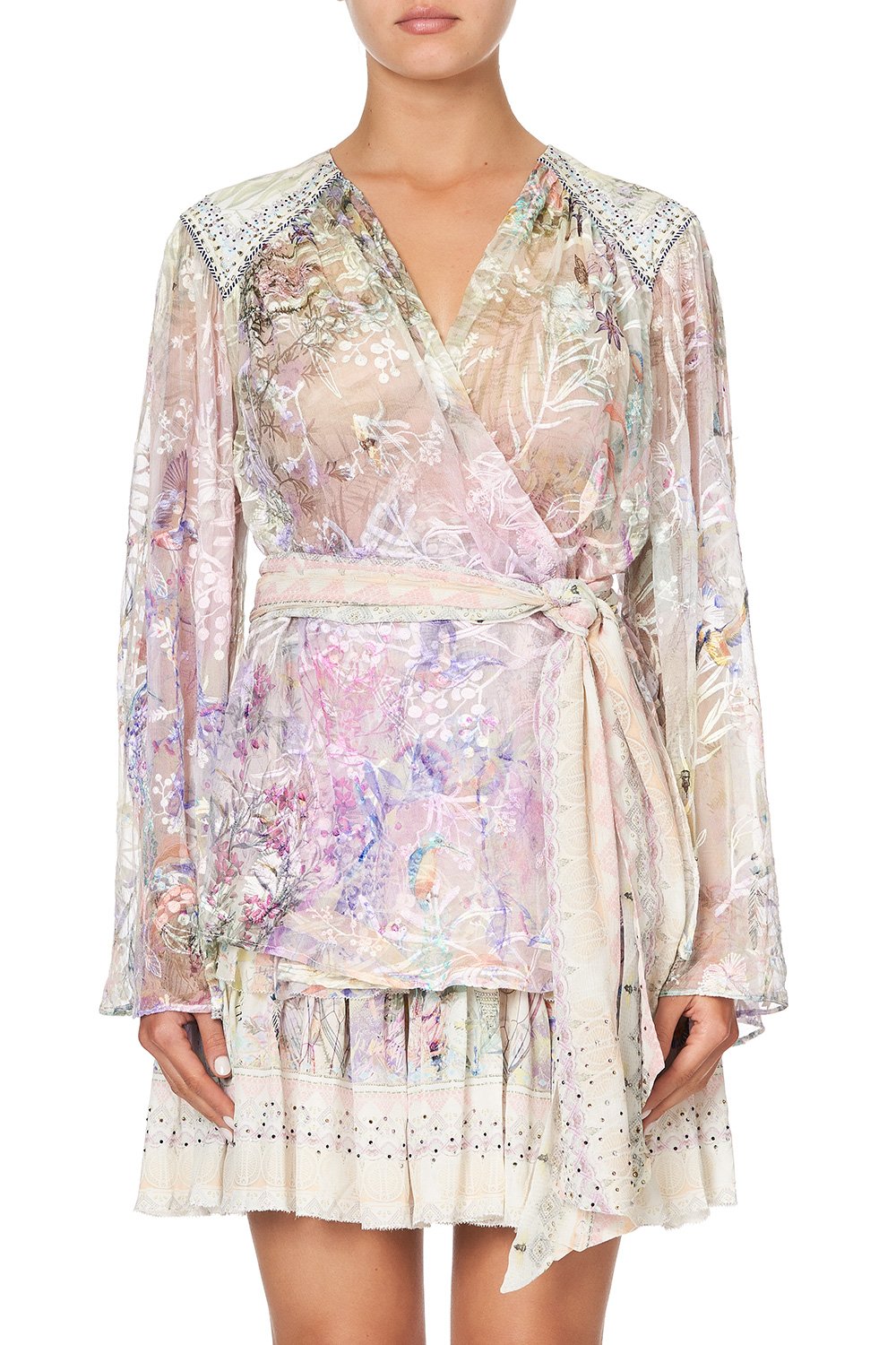 WRAP BLOUSE WITH YOKE MERMAID MILLA