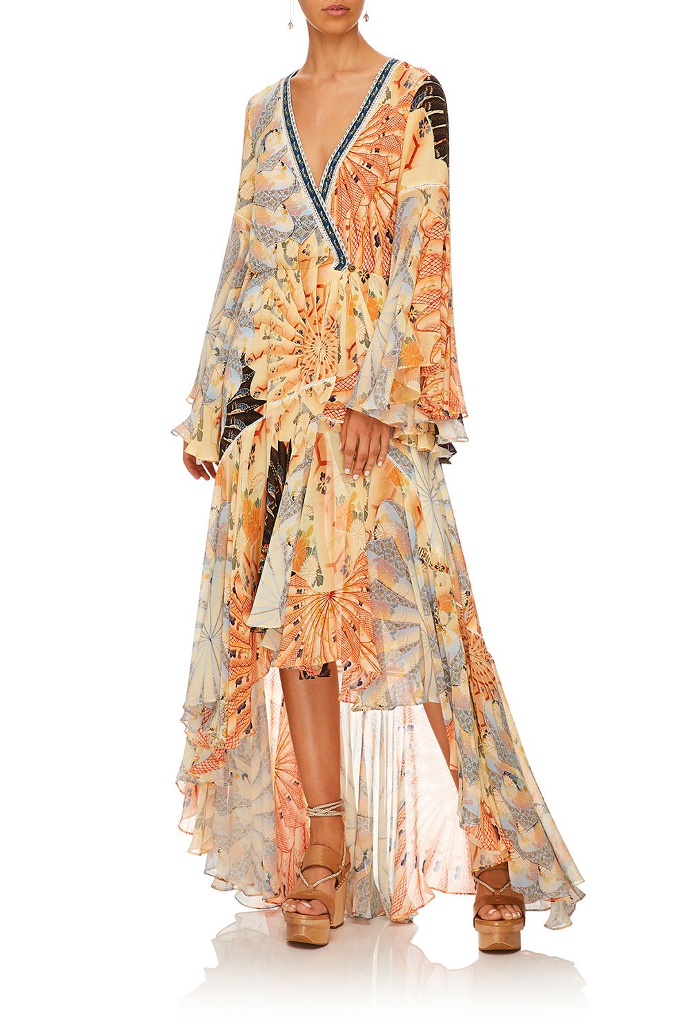 CAMILLA FOR THE FANS WRAP DRESS W BELLE SLEEVES