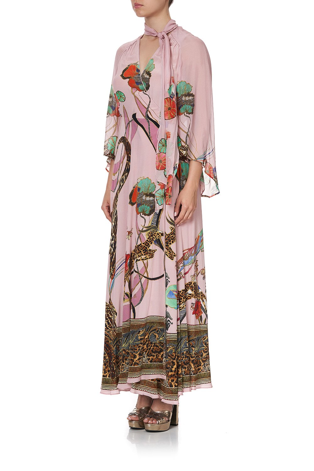WRAP DRESS WITH NECK TIE ZIBA ZIBA