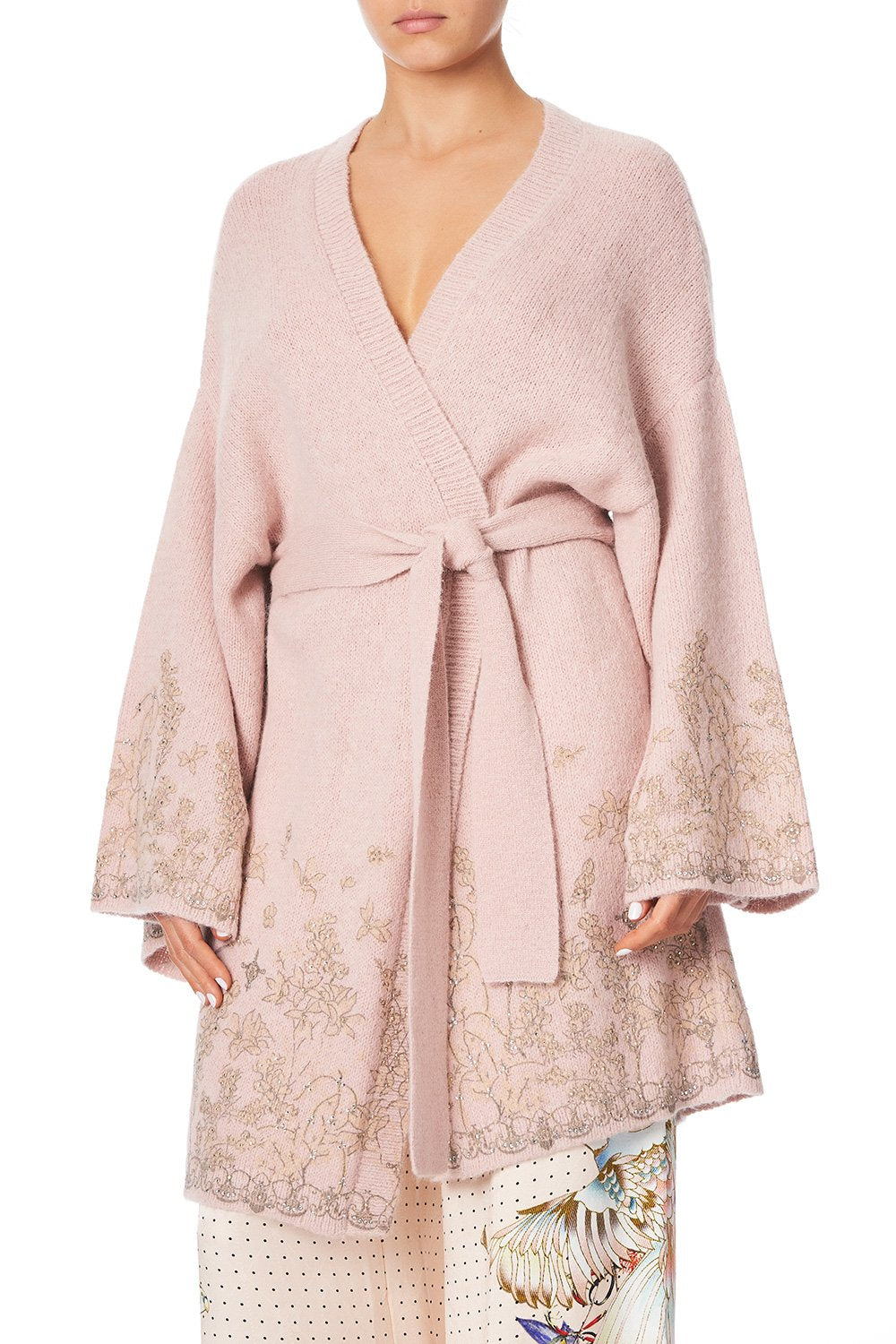 WRAP KNIT WITH KIMONO SLEEVE KINDRED SKIES
