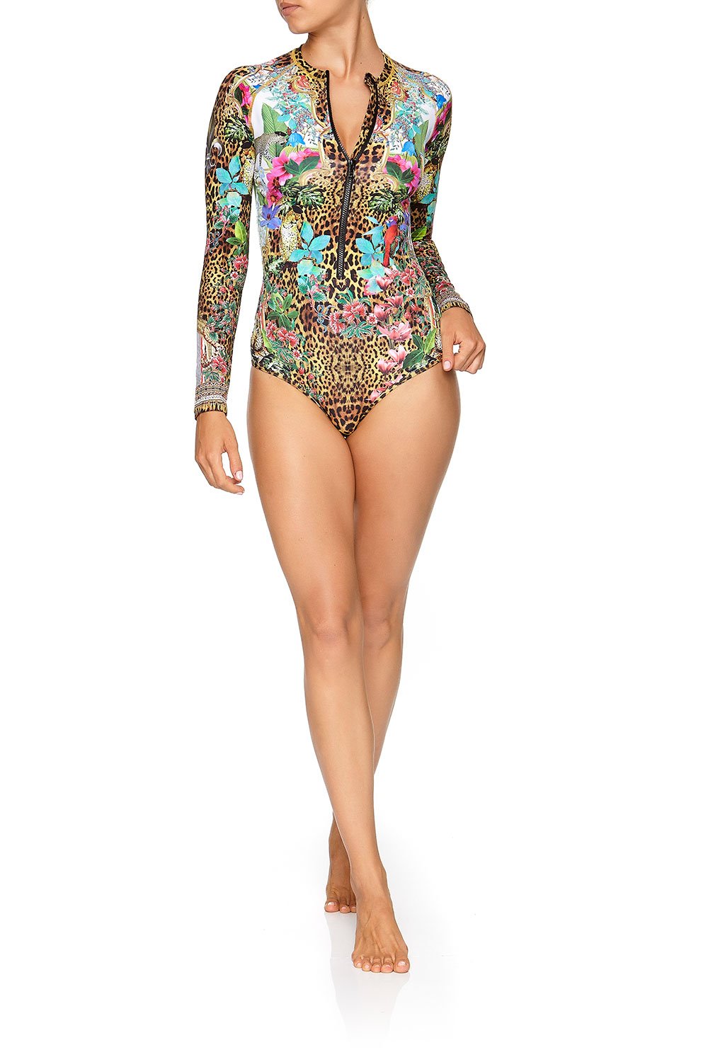 CAMILLA ZIP FRONT PADDLESUIT CHAMPAGNE COAST