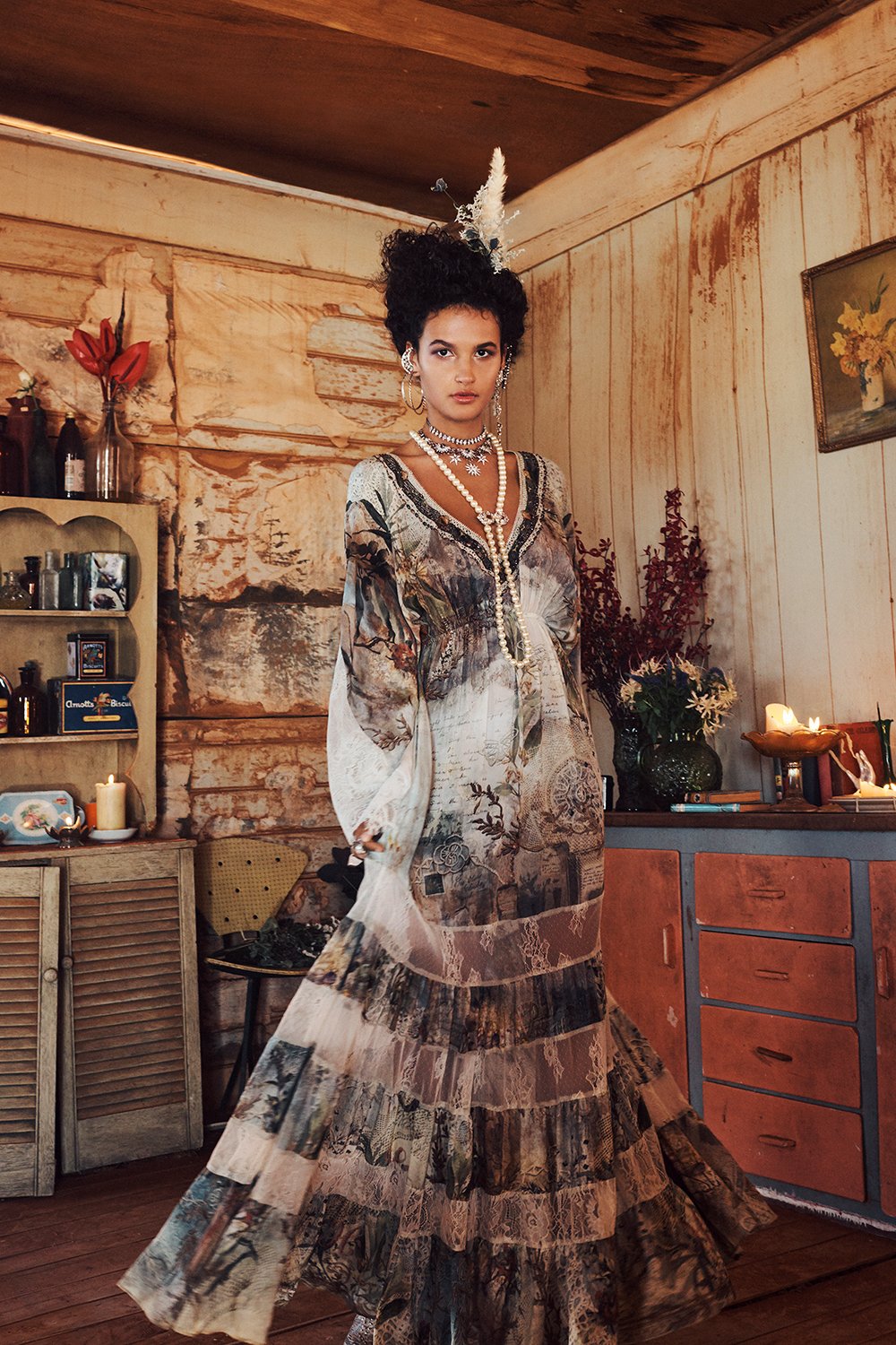 LACE PANEL DRESS LETTERS FROM HILDA