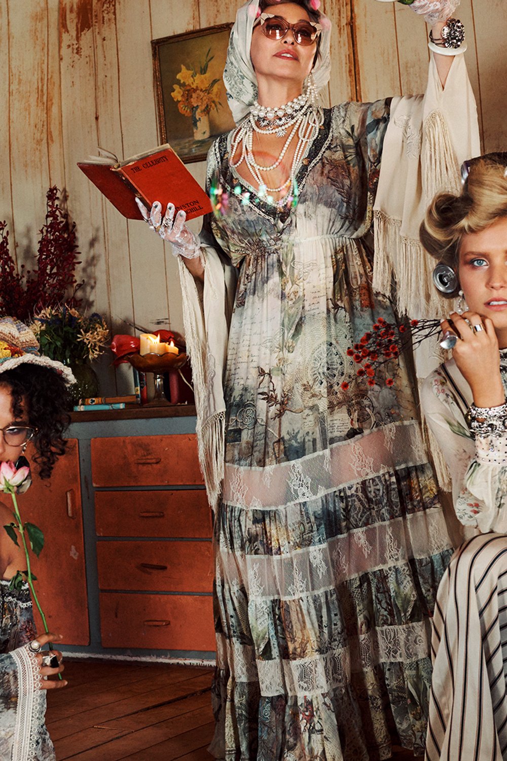 LACE PANEL DRESS LETTERS FROM HILDA