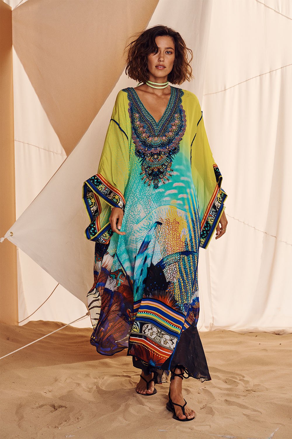 KAFTAN WITH SHEER SLEEVE SOUTHERN MERMAID