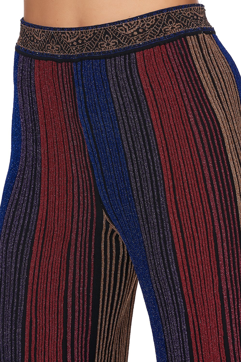 FLARED METALLIC KNIT PANTS FOLK RIVER