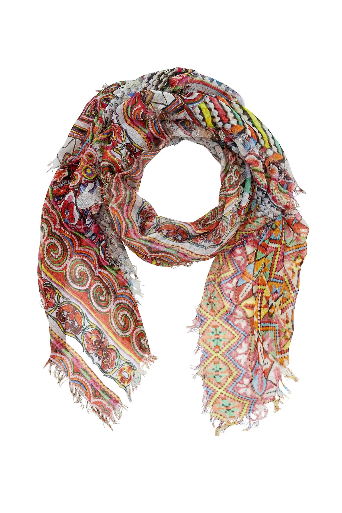 GIRLS CLUB SHEER SCARF W/ RAW REDGE