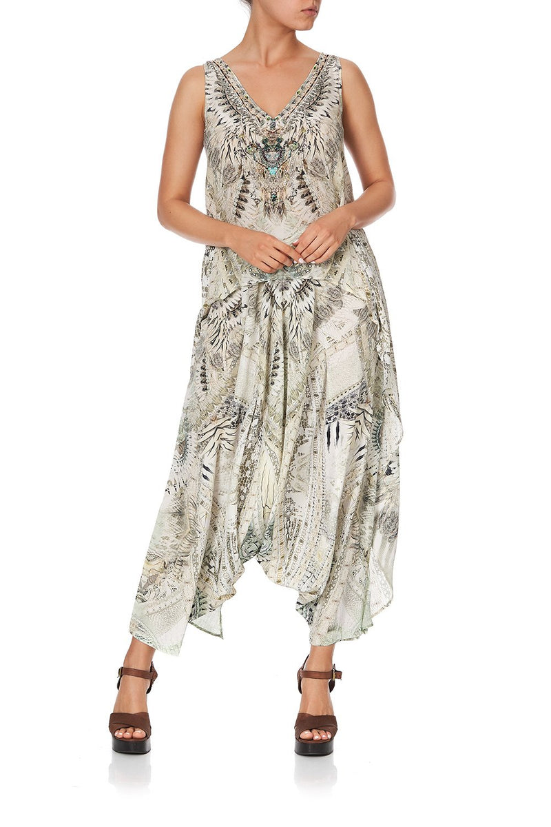 HIGH LOW CROSS OVERLAY TOP BOTANICAL BANDITS