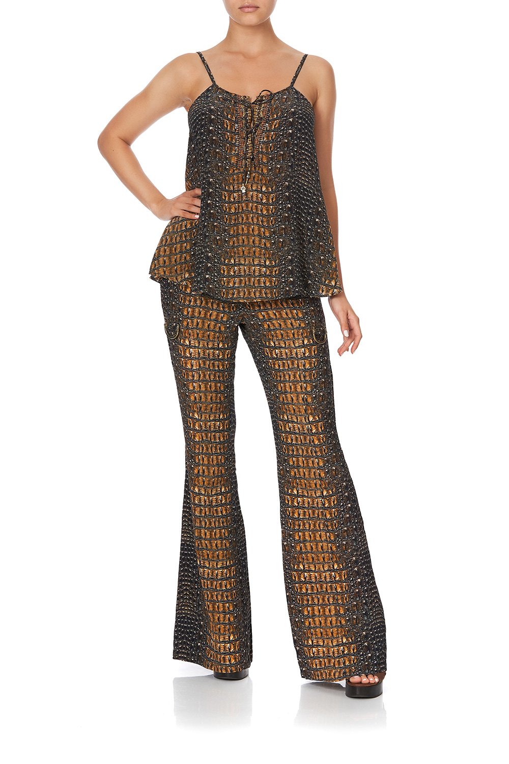 LACE UP FRONT CAMI CROCODILE ROCK