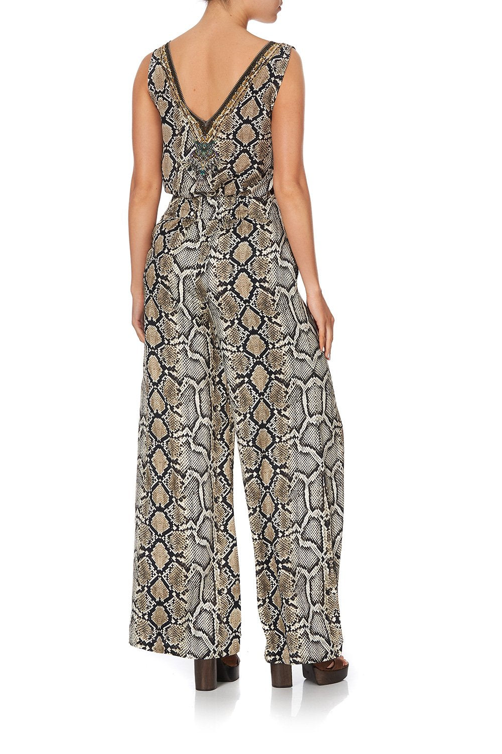 LACE UP FRONT FLARED PANT KAKADU BOO