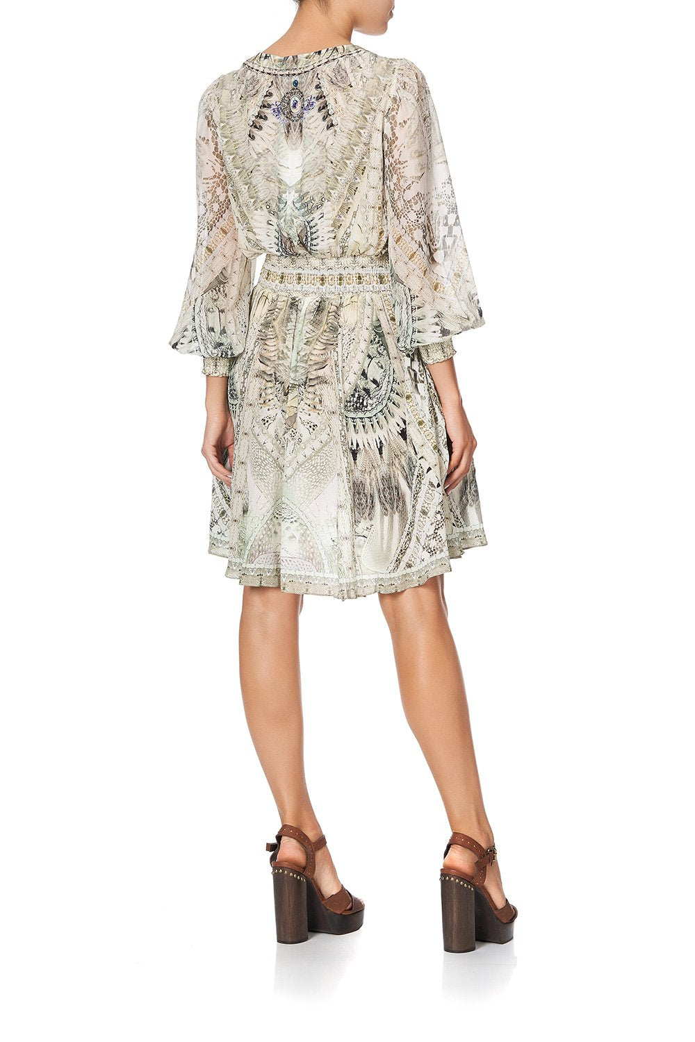 LACE UP SHIRRED WAIST DRESS DAINTREE DREAMING