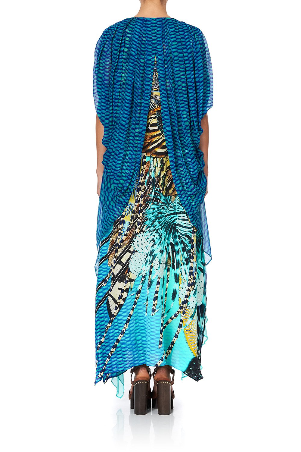 LONG KAFTAN WITH OVERLAY DETAIL MARINE QUEEN