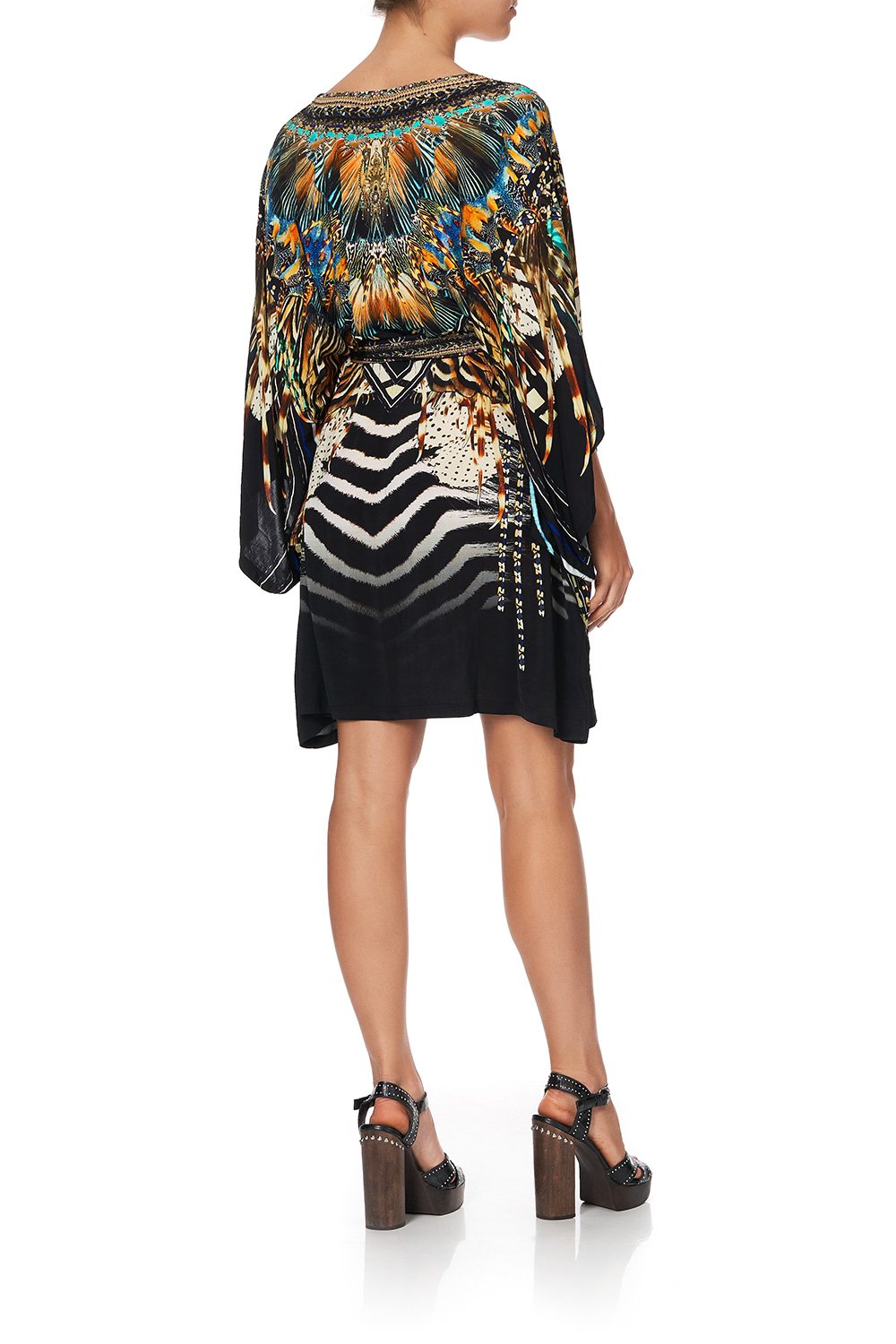 V NECK JERSEY SHORT KAFTAN W TIE LOST PARADISE