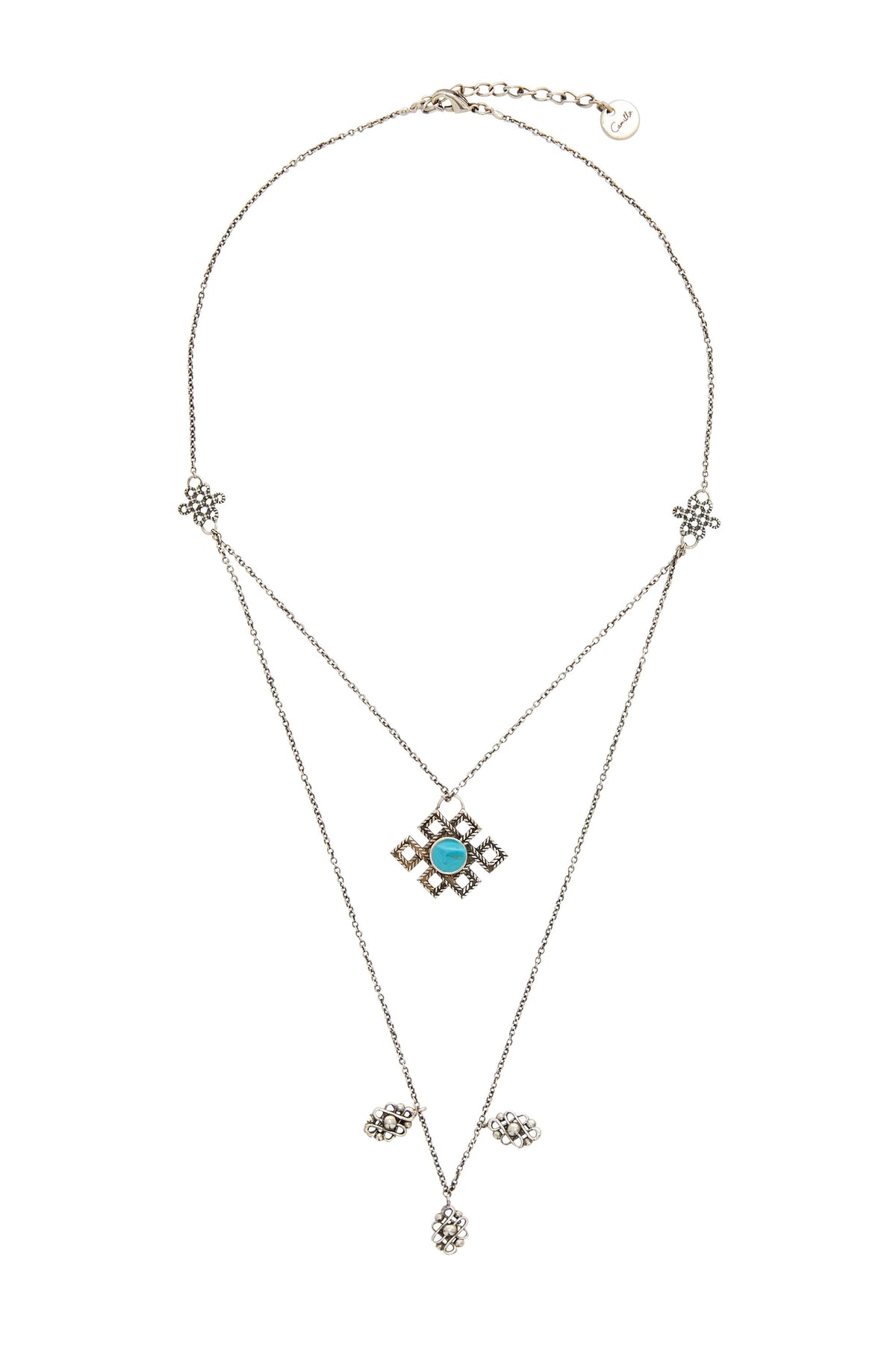 PHOENIX RISE SILVER V POINT MOTIF NECKLACE