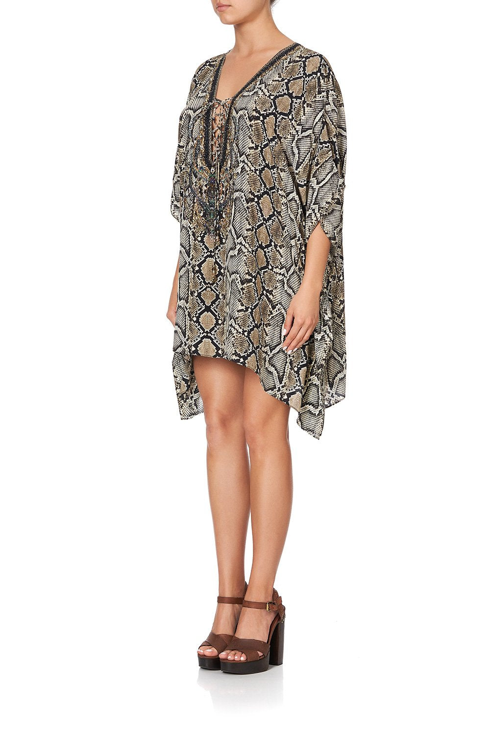 SHORT LACE UP KAFTAN KAKADU BOO