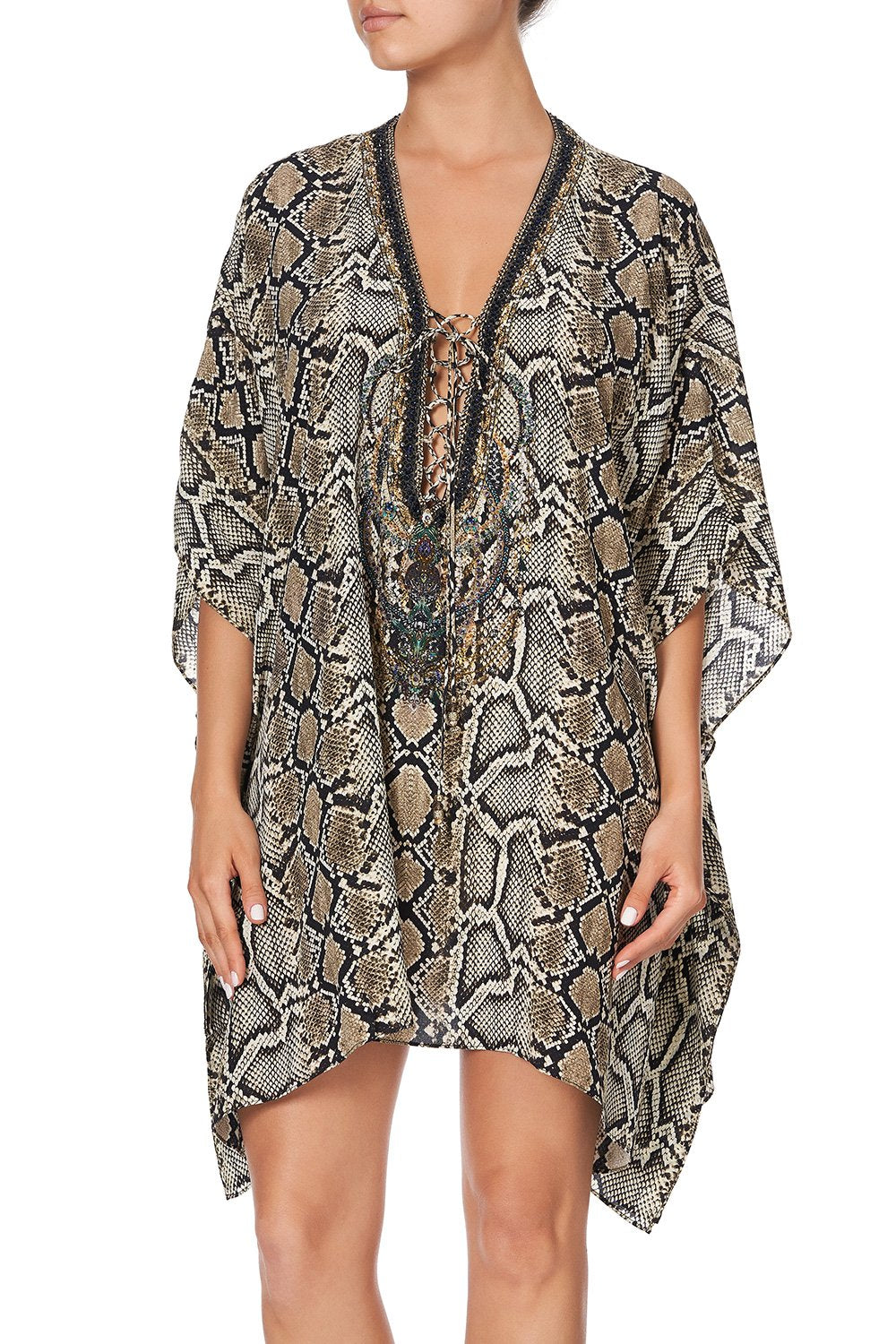 SHORT LACE UP KAFTAN KAKADU BOO