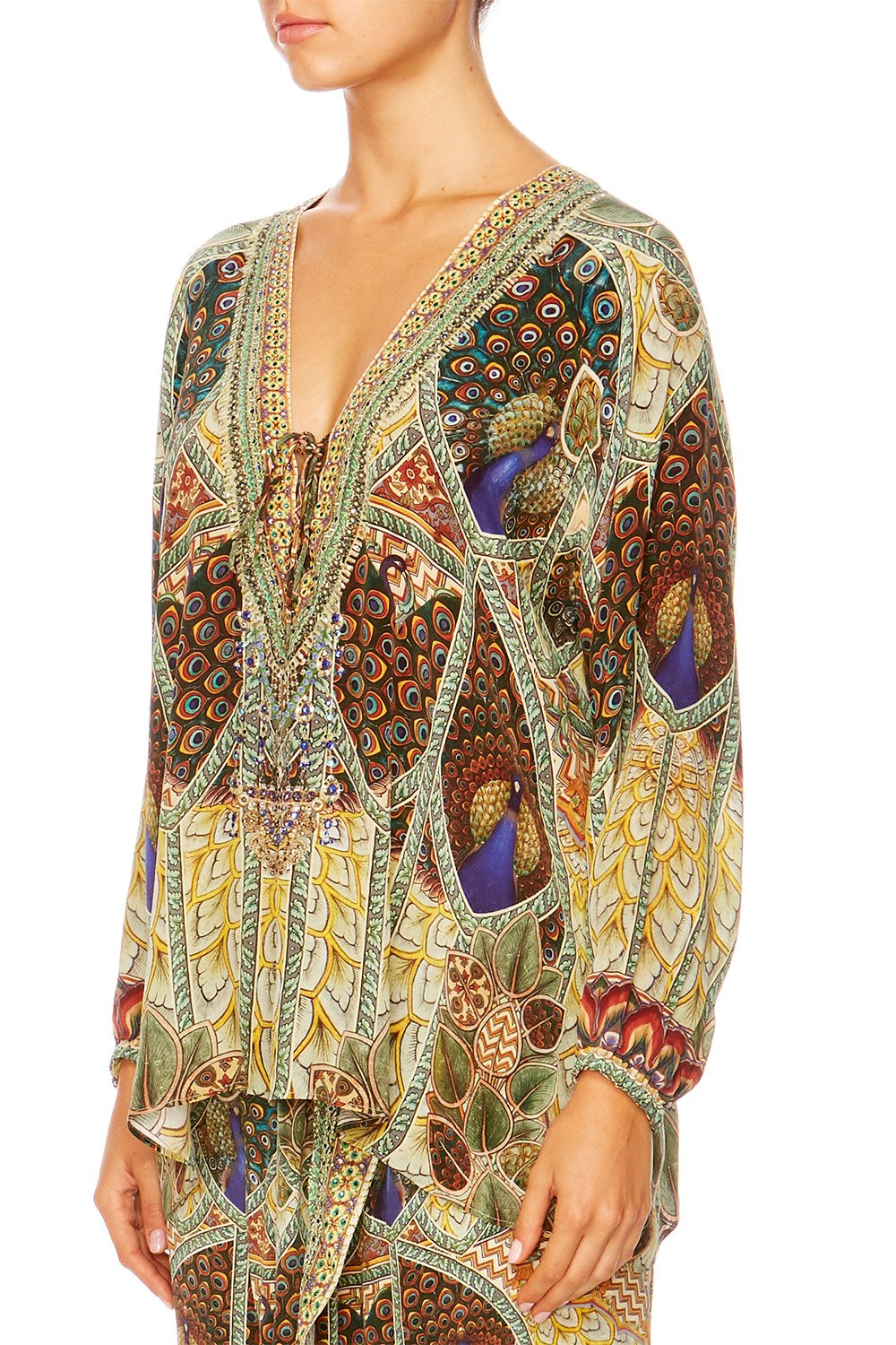 ECHOES OF ENCHANTMENT LACE UP BLOUSE