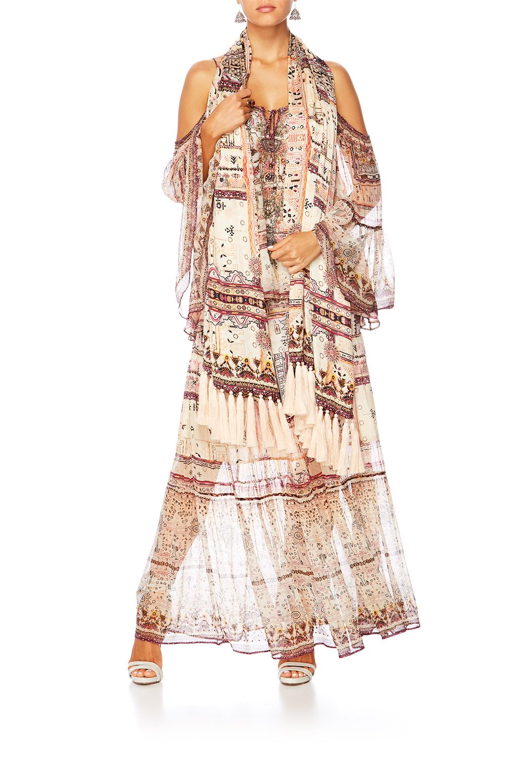 ON THE ROAD WRAP SHAWL W TASSELS