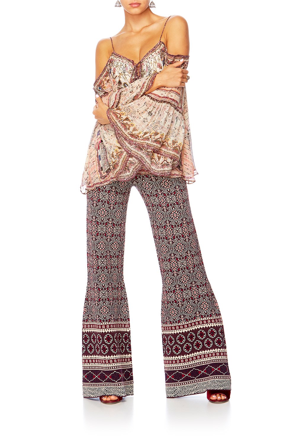 MAPPED OUT FLARED KNIT PANT