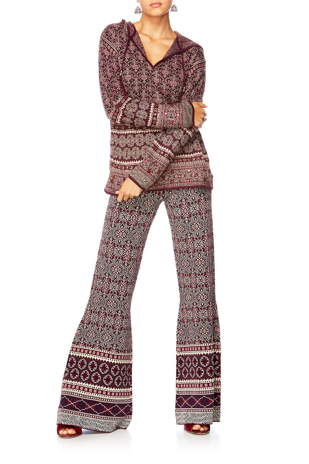 MAPPED OUT FLARED KNIT PANT