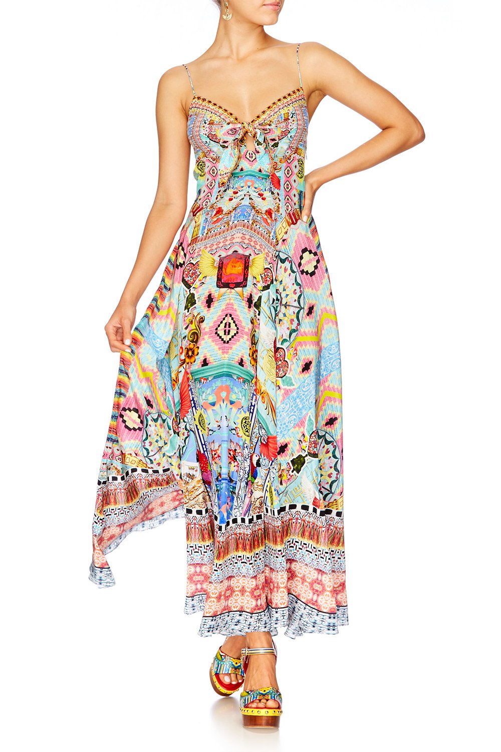 CLOSE TO MY HEART LONG DRESS WITH TIE FRONT