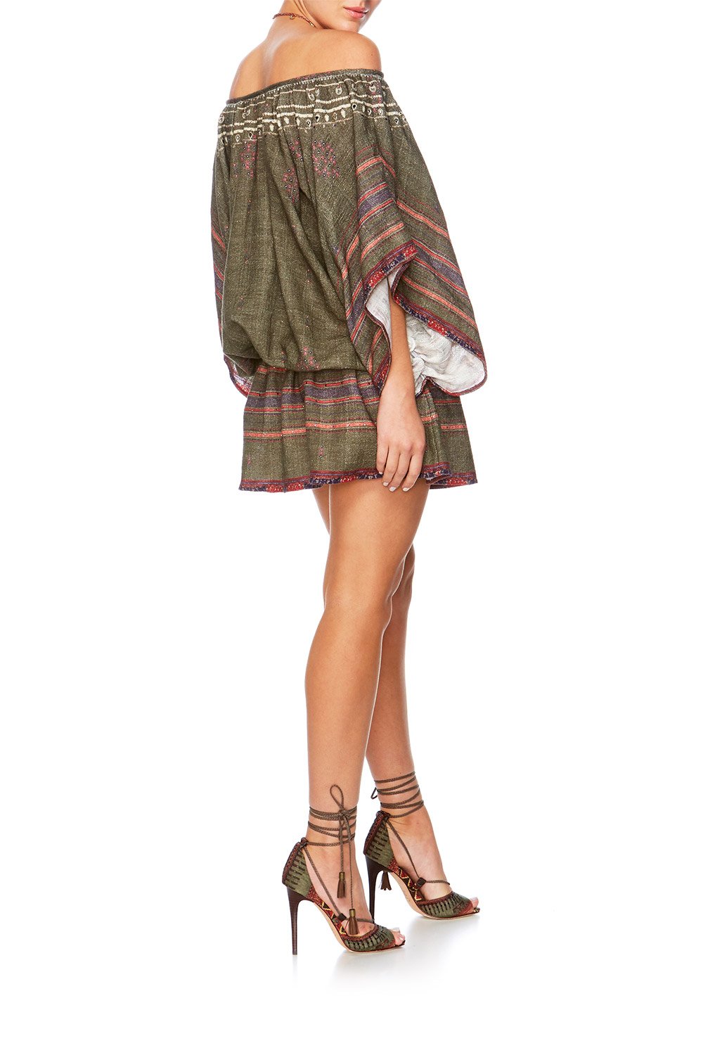 THE PATH ELASTICATED WAIST SHORT DRESS