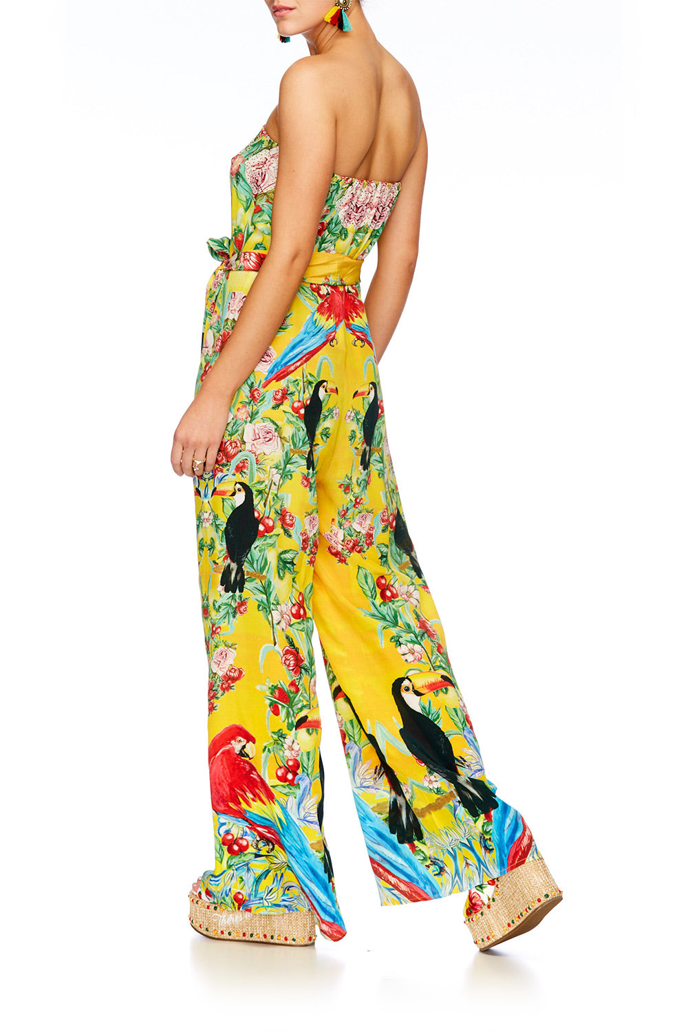 LOVE BIRDS TIE WAIST STRAPLESS JUMPSUIT