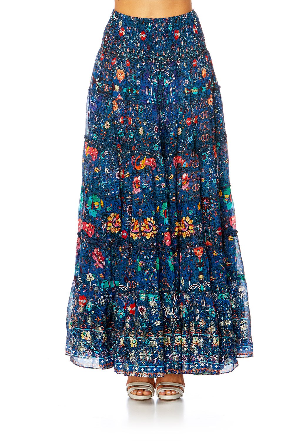 KINDNESS KALEIDOSCOPE SHEER TIERED CIRCLE SKIRT