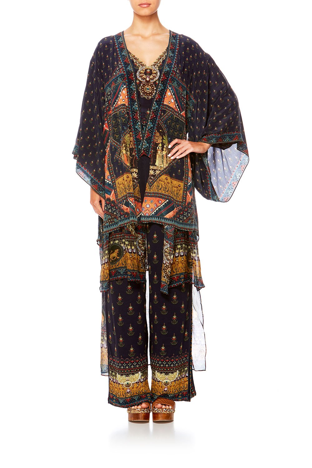 CAMILLA BLISS OF BOHEMIA KIMONO W LONG UNDERLAY