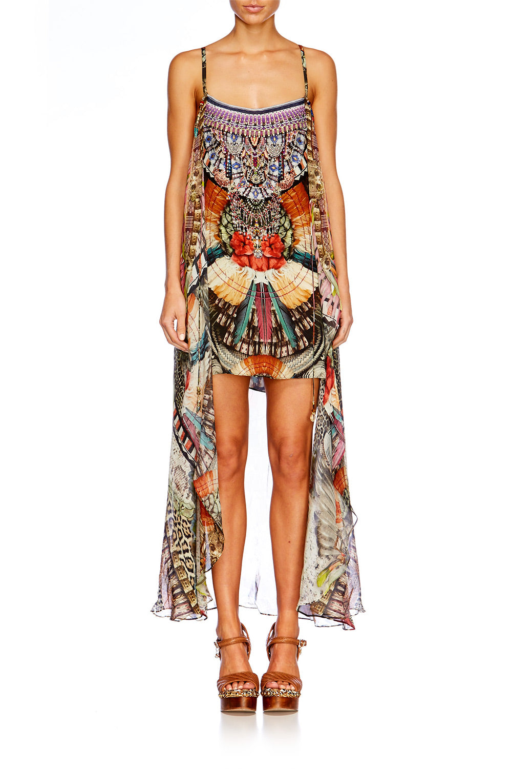 LIGHT MY FIRE MINI DRESS WITH LONG OVERLAY