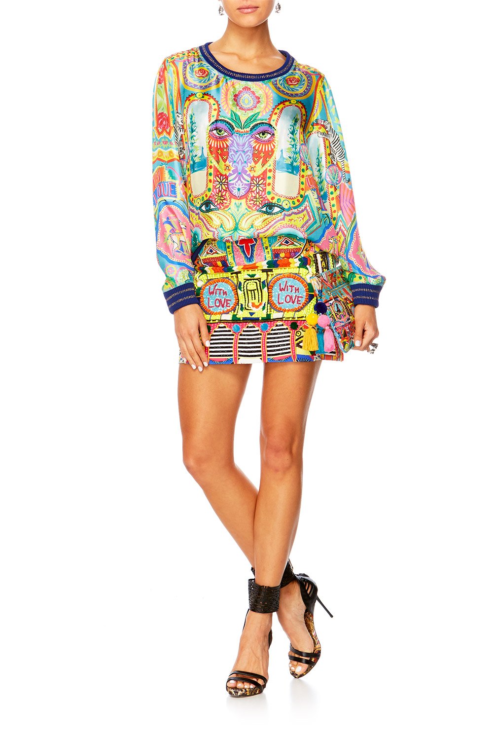 COLOUR MY WORLD WOVEN ROUND NECK SWEATER